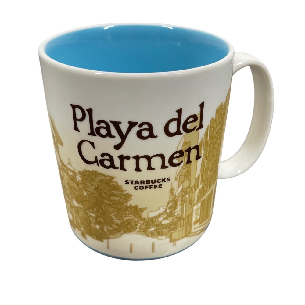 Starbucks Playa del Carmen Global Icon Series Coffee Mug Blue Interior Mexico